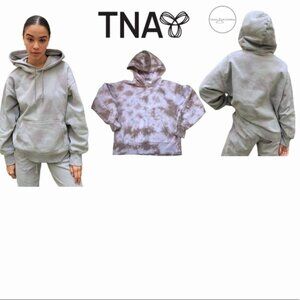 TNA Cozy Fleece Boyfriend Hoodie Hooded pullover Tie Dye Size 1